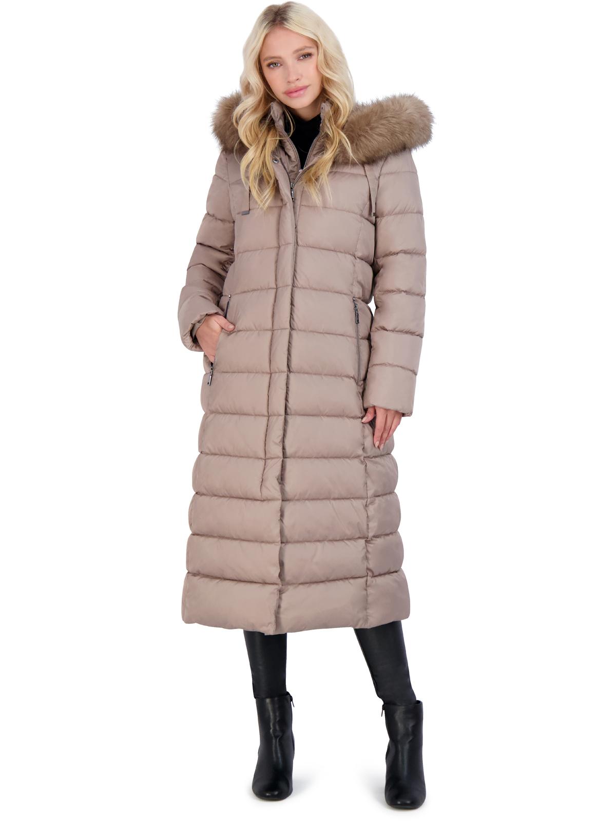 

Длинное женское пуховое пальто Nellie из полиэстера Tahari, цвет golden beige, Серый, Длинное женское пуховое пальто Nellie из полиэстера Tahari, цвет golden beige