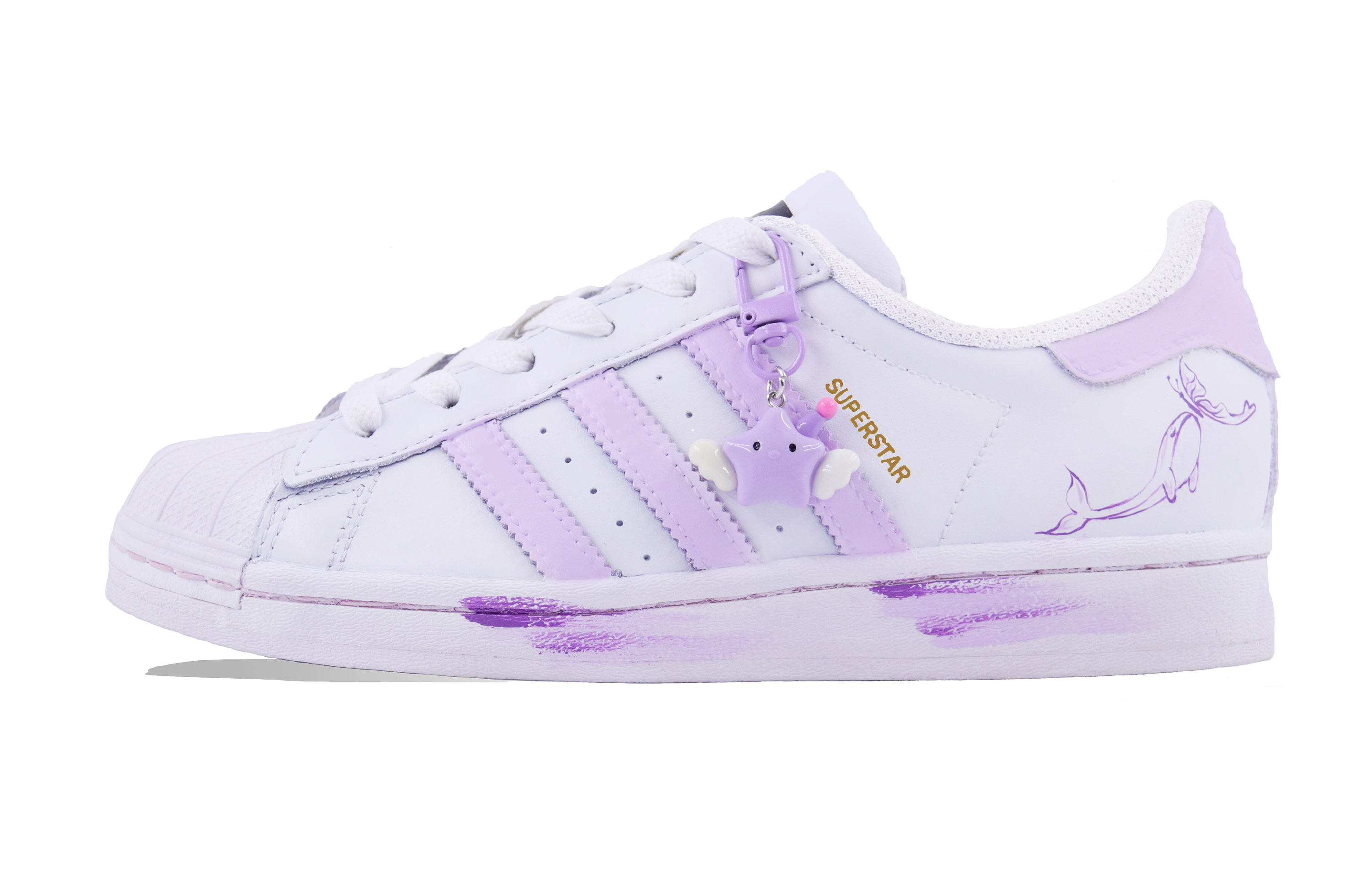 

Adidas Originals Детские кроссовки для скейтбординга Superstar J с противоскользящим покрытием, износостойкие, белые, фиолетовые, розовые, подростковые