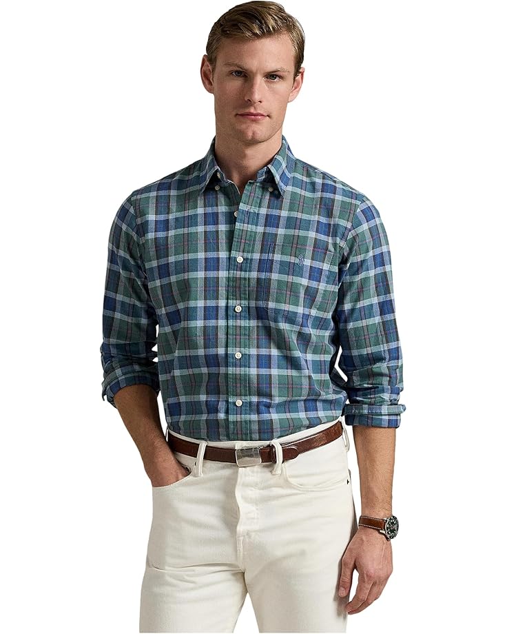 

Поло Polo Ralph Lauren Classic Fit Plaid Performance Shirt, цвет Fatigue/Blue/Multi