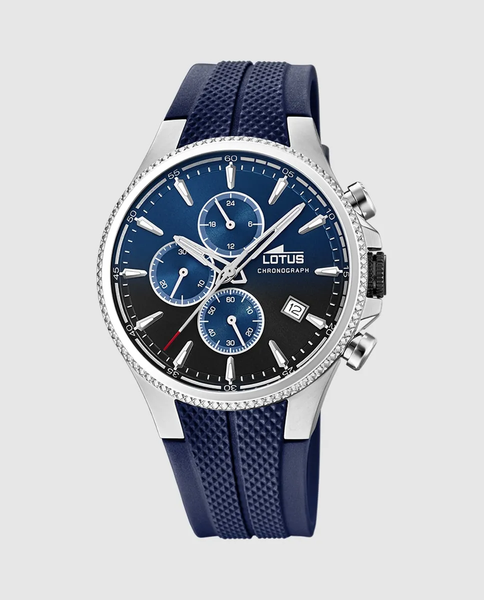 

Мужские часы 18621/B Chrono синие резиновые LOTUS, синий