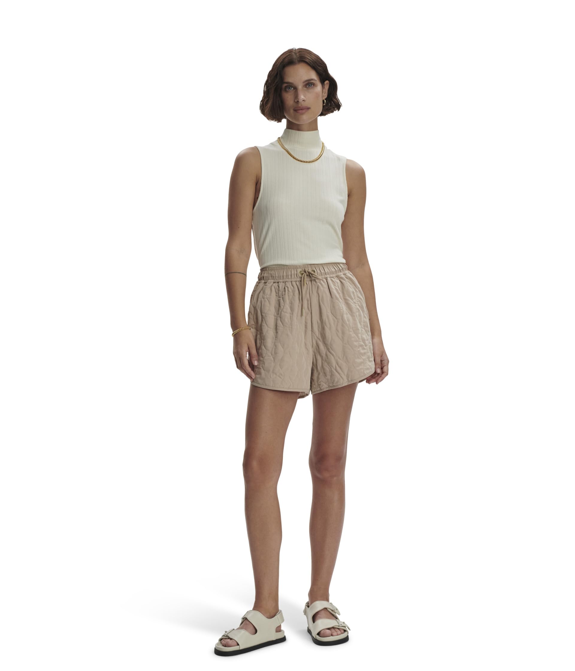 Сандалии Varley Catrine Quilted Shorts, цвет Light Taupe — фото 4