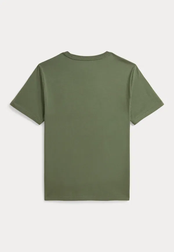 Футболка Polo Ralph Lauren Madras logo cotton jersey tee 7 14y print t-shirt, цвет хаки — фото 2