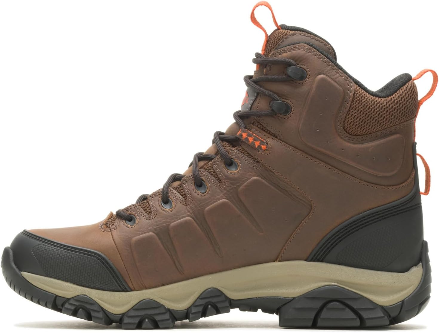 Мужские строительные ботинки Merrell Phaserbound 2 Mid водонепроницаемые, с противоскользящей подошвой, оранжевый — фото 3