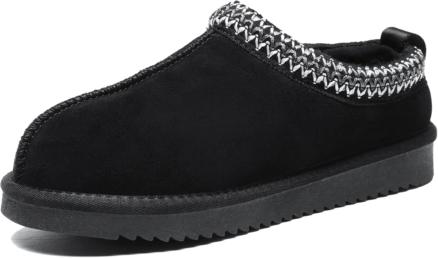 

Женские тапочки Meik Mangni из натуральной замши, платформенные мини-ботинки, мужские зимние мюли с искусственным мехом, уютная теплая подкладка, домашняя обувь для улицы и дома, черный