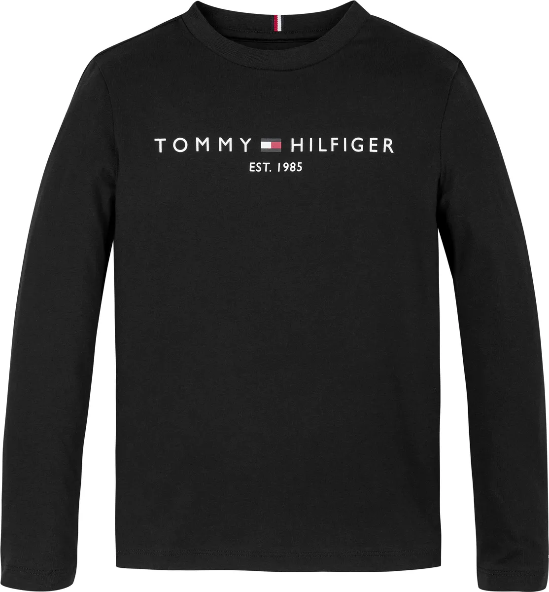 

Рубашка Tommy Hilfiger с длинными рукавами "ESSENTIAL TEE L/S" и надписью-логотипом, черный