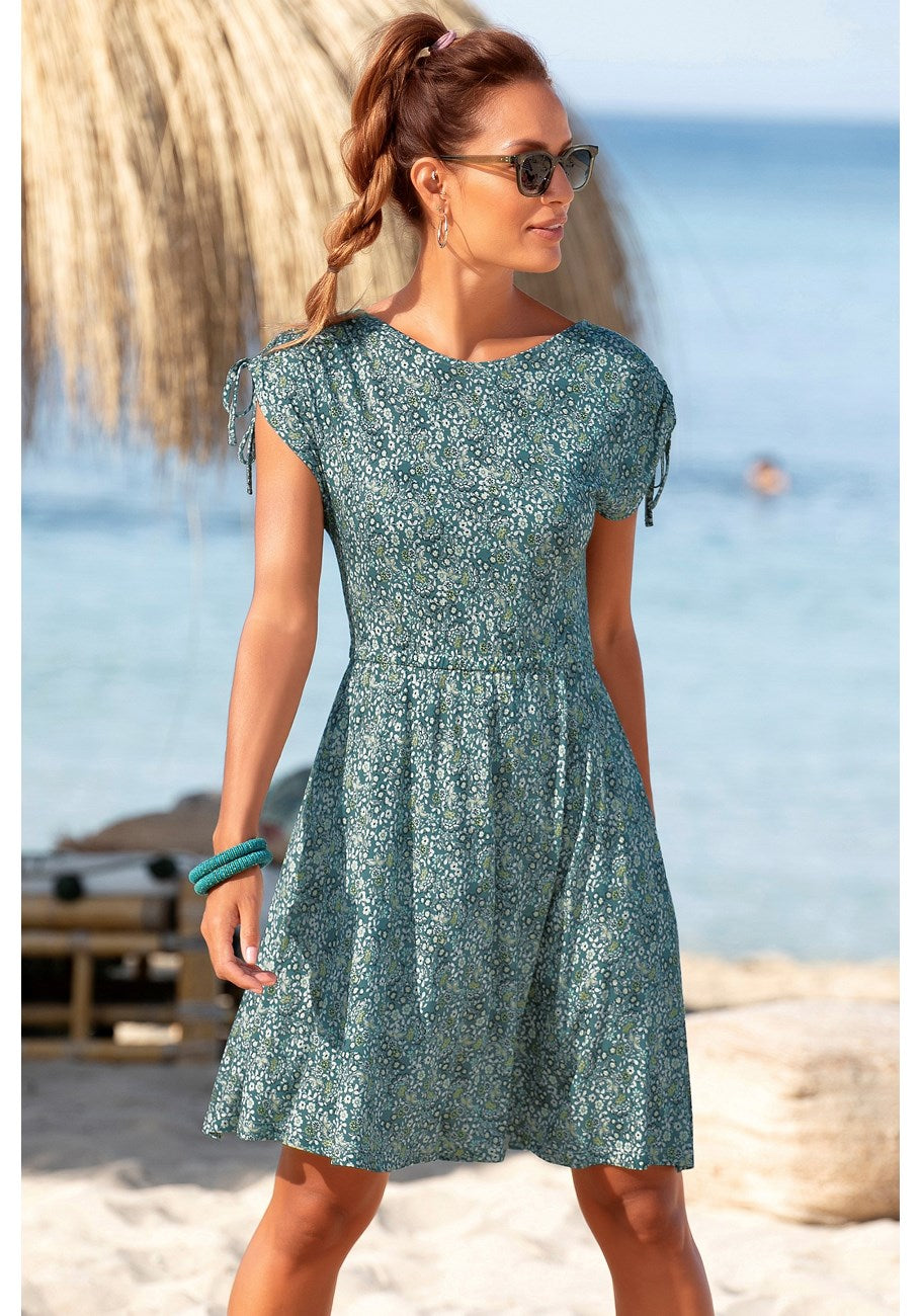 

LASCANA Женское платье с завязками, цвет mint printed