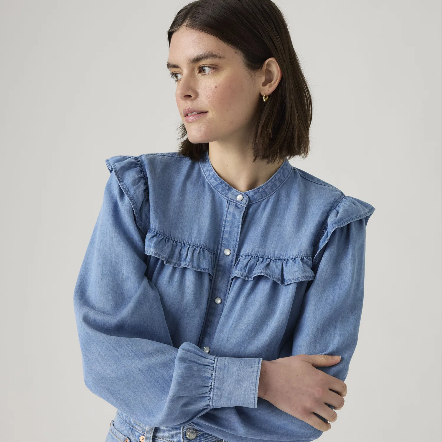 Блузка с длинными рукавами Gianna Levi's, Medium Wash — фото 4