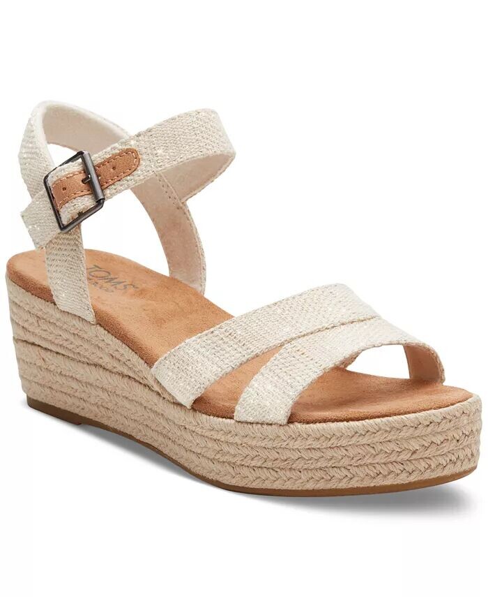 Женские босоножки на танкетке Audrey Espadrille TOMS, белый