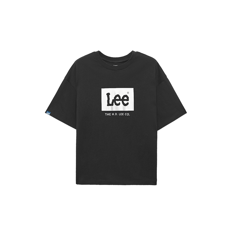 

Короткая футболка с v-образным вырезом весенняя для детей Lee, черный