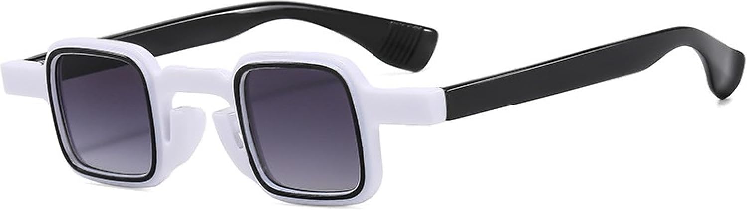 

Солнцезащитные очки с защитой от УФ-излучения UV400 | Маленькие панк-очки с прозрачными линзами и заклепками | для женщин и мужчин, для занятий спортом на открытом воздухе и вождения DSVIGF, White