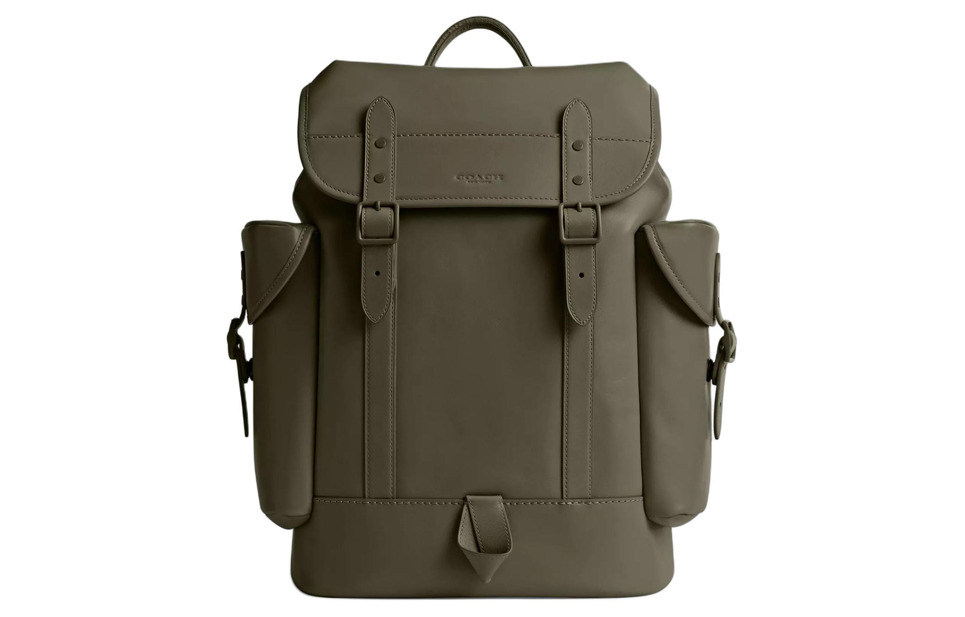 

COACH Утончённый рюкзак из телячьей кожи большого размера для мужчин армейского зелёного цвета