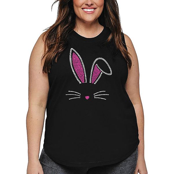 

Женская футболка plus size с принтом - bunny ears La Pop Art, Black, Черный, Женская футболка plus size с принтом - bunny ears La Pop Art, Black