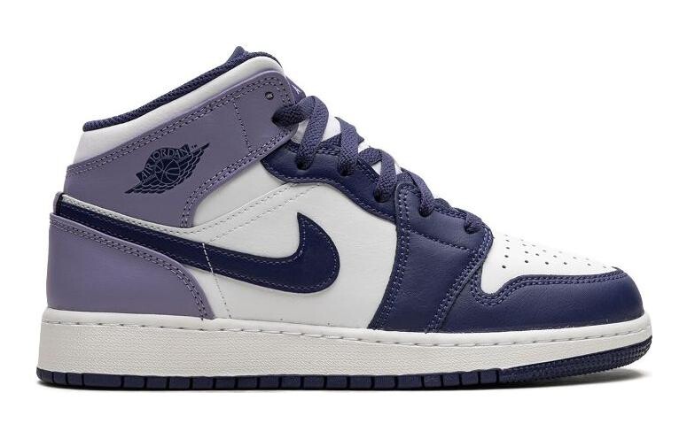 Кроссовки Jordan 1 Mid White Sky J Purple GS, фиолетовый — фото 2