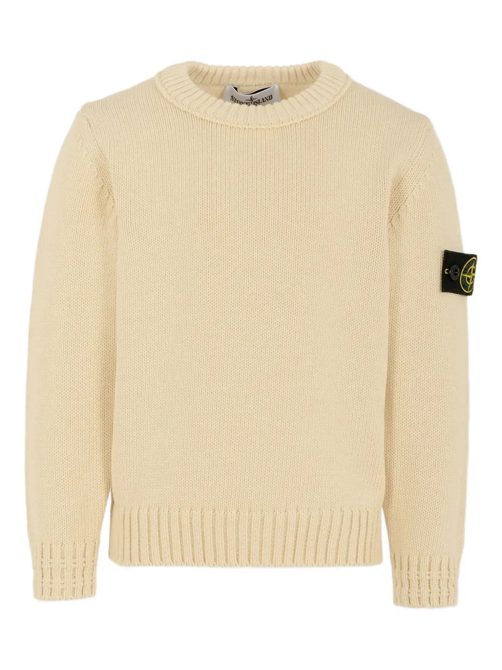 

Свитер с круглым вырезом и нашивкой с логотипом Stone Island Junior, нейтральный