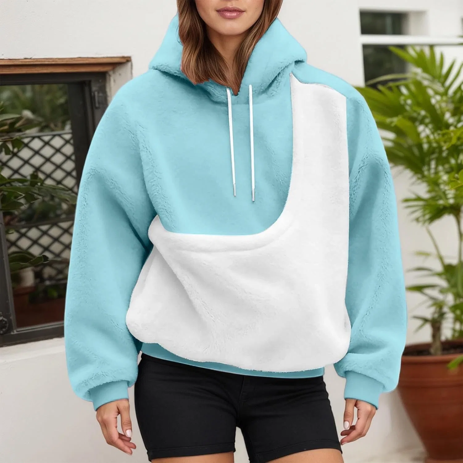 Толстовка с карманом для кошки, бренд Generic, C05 Light Blue — фото 3