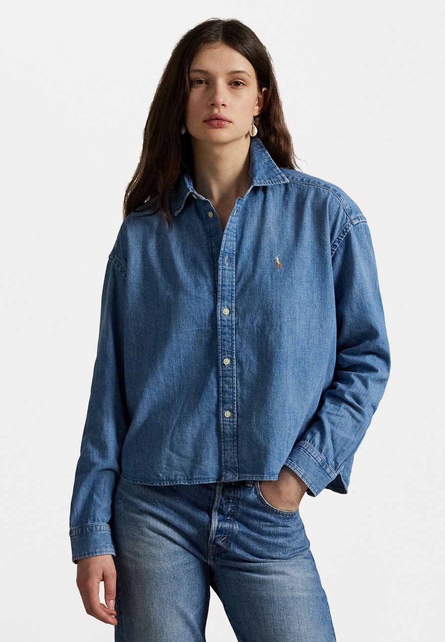 

Блуза Polo Ralph Lauren CROPPED BOXY DENIM SHIRT, Zaia Wash/Blue Denim