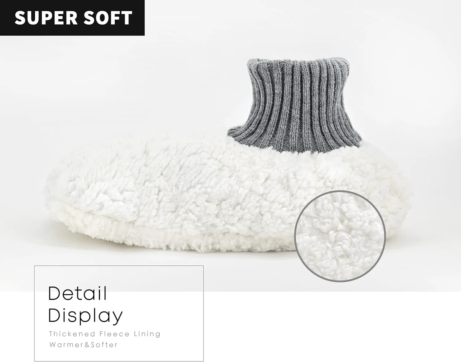 

Тапочки-носки Panda Bros мягкие, уютные, с толстой подошвой для дома, с противоскользящей подошвой для мужчин, серый