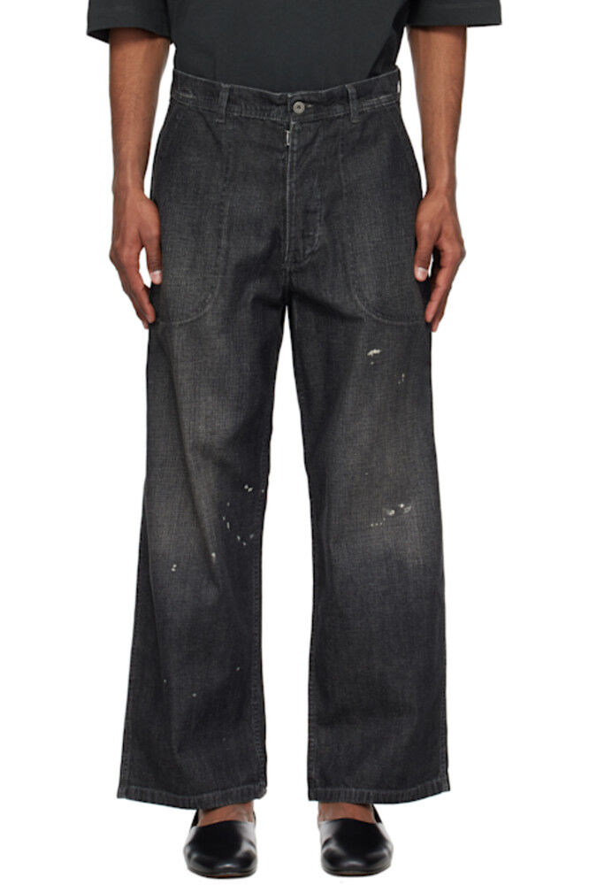 

Черные потертые джинсы Maison Margiela