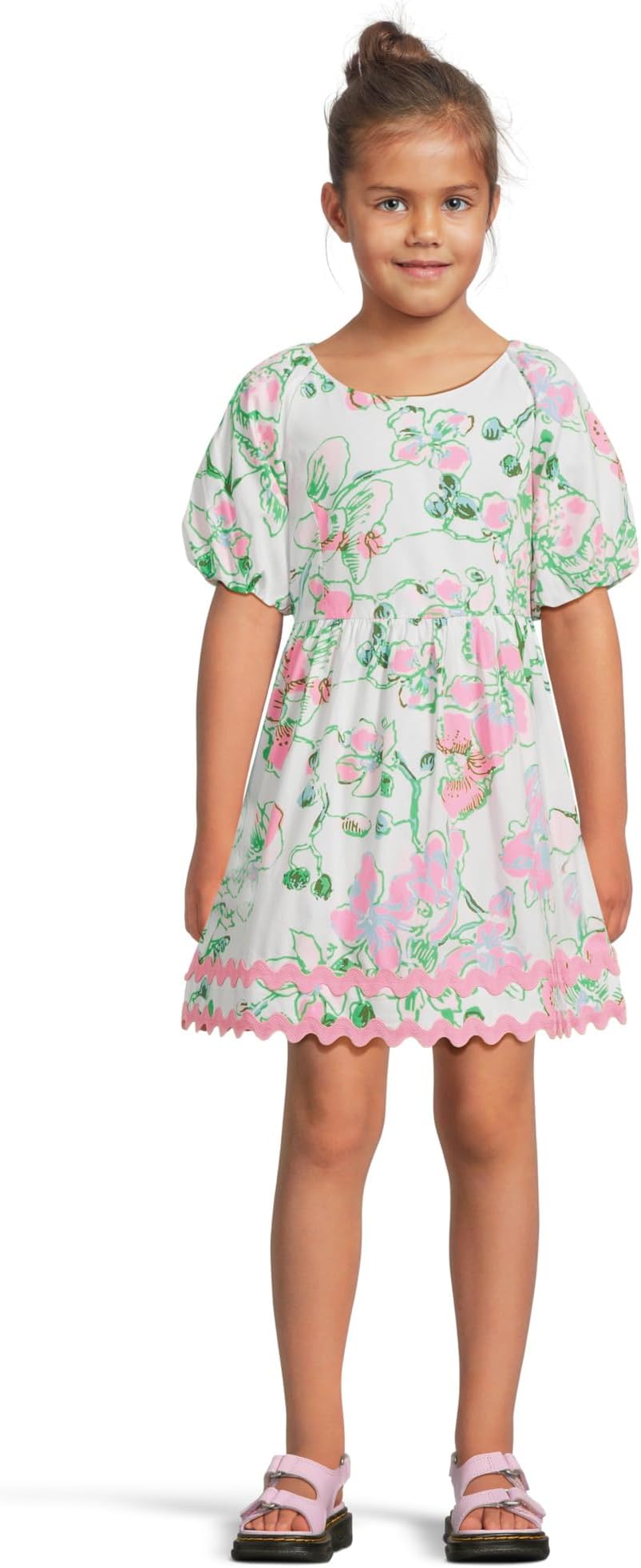 

Платье Lilly Pulitzer Kids Mini Knoxlie Dress, цвет Multi Oversized Orchids On The Avenue Allover