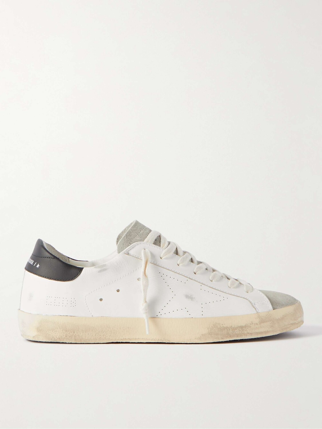 

Кроссовки Superstar из потертой кожи и замши GOLDEN GOOSE, белый