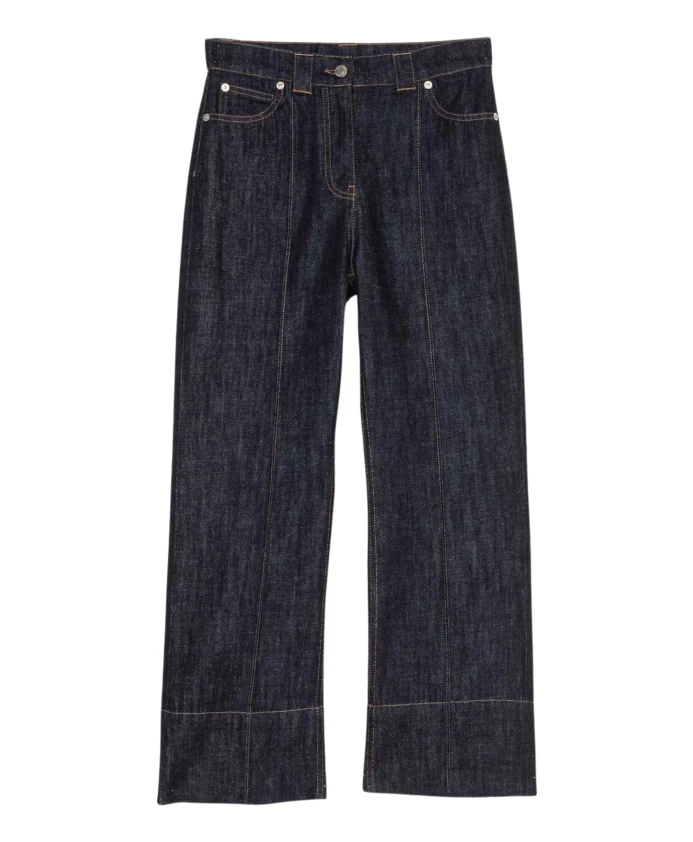 

Укороченные джинсы прямого кроя из темного денима Twinset, синий