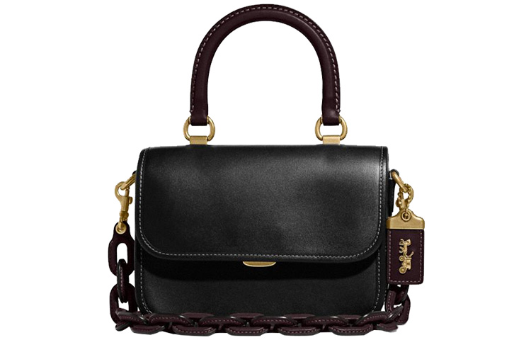 

Rogue Кожаная Дорожная Сумка Маленькая Квадратная Сумка Через Плечо Кроссбоди Клатч Маленького Размера Женская Черная/Темно-Коричневая COACH