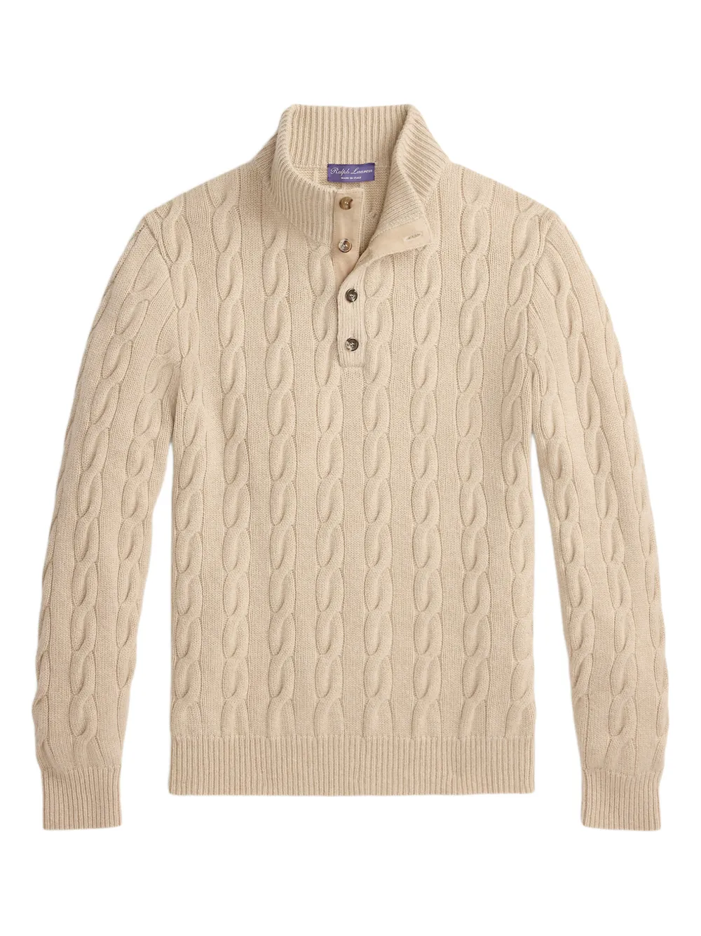 

Рубашка поло фактурной вязки Ralph Lauren Purple Label, бежевый