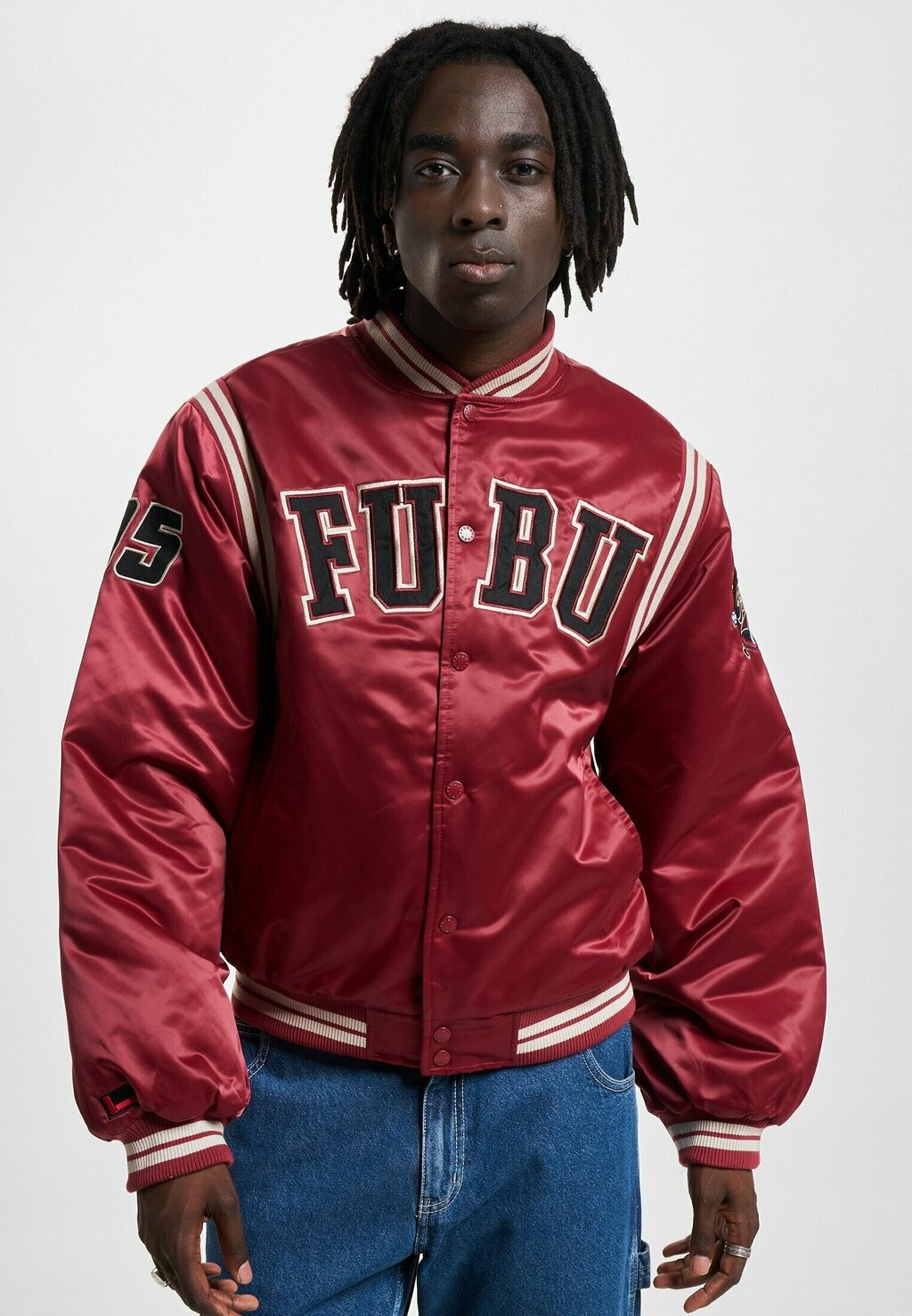 

Куртка-бомбер COLLEGE VARSITY FUBU, красный черный кремовый