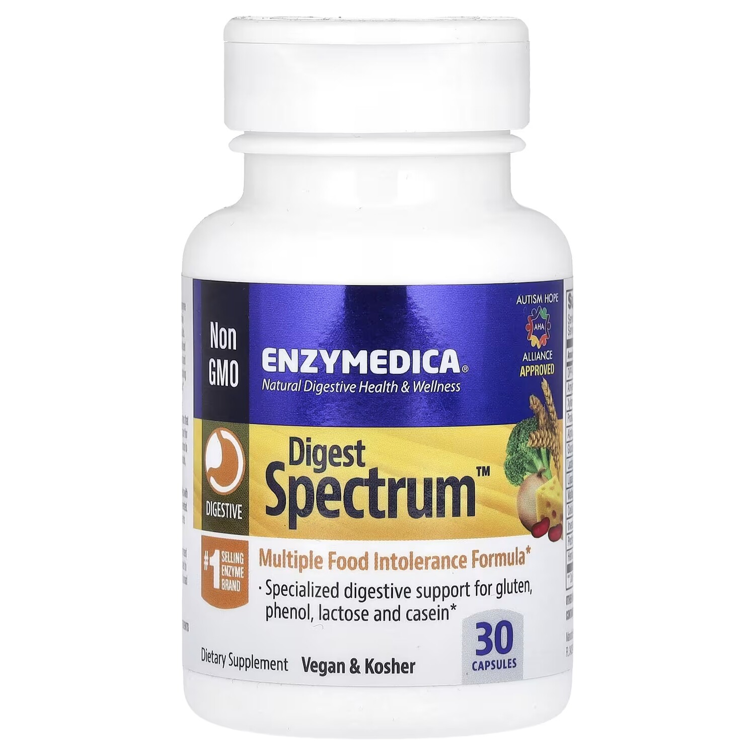

Добавка Enzymedica Digest Spectrum Multiple Food Intolerance Formula, 30 капсул