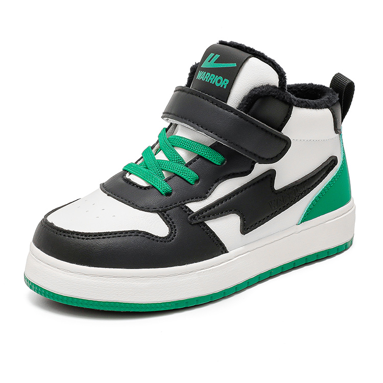 Детские хлопковые кроссовки Height Increasing Slip Resistant Abrasion Resistant WARRIOR, бежевый черный зеленый — фото 3