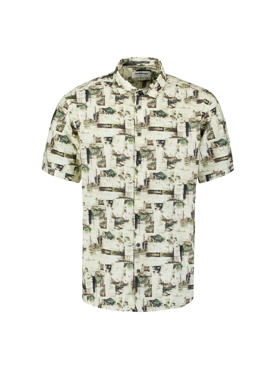 

Рубашка на пуговицах классического кроя No Excess, цвет Green/Khaki