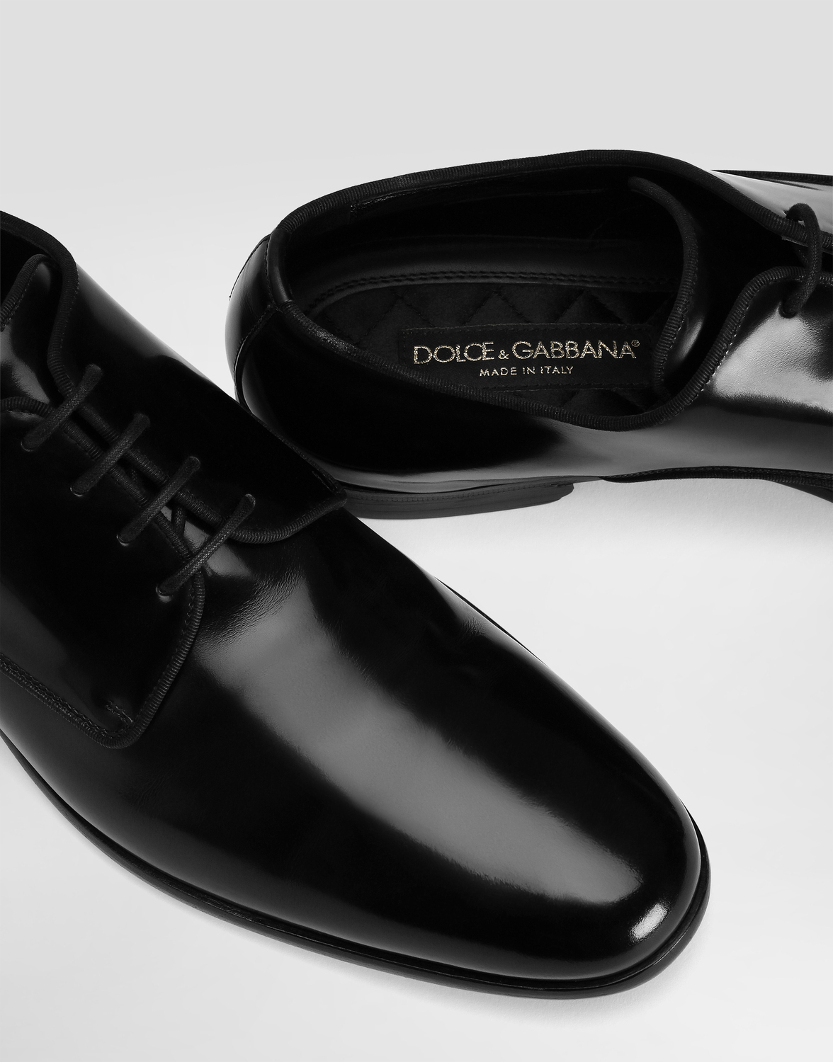 Дерби из полированного телячьего кожи Dolce & Gabbana, черный — фото 4