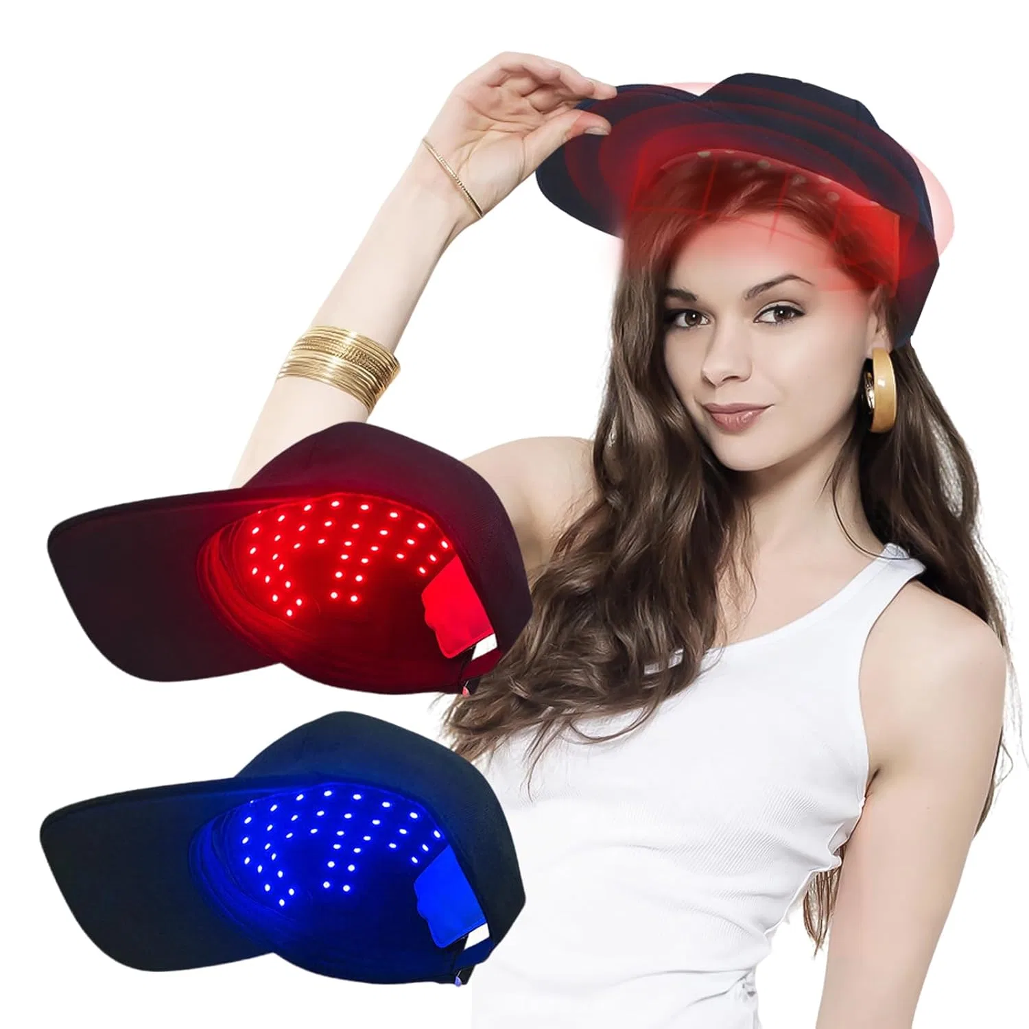 Шапочка для роста волос с красным светом 168 LED ‎Yearninglife