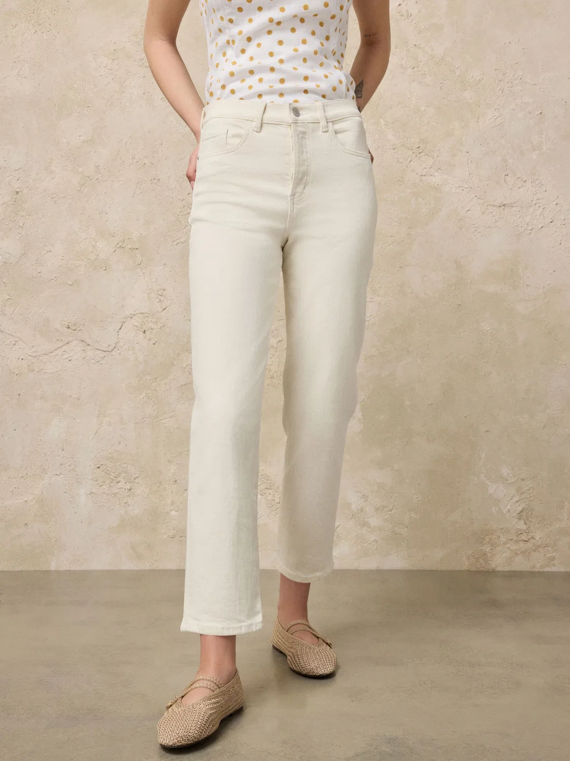 Зауженные джинсы Next, White Denim — фото 2