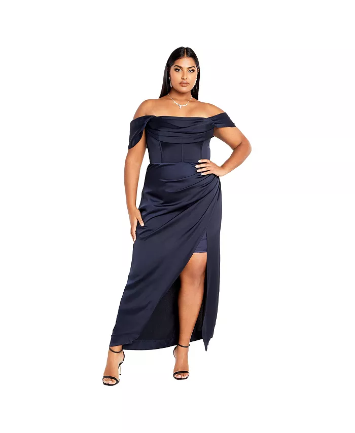 

Платье макси Forbidden Love больших размеров CITY CHIC, синий