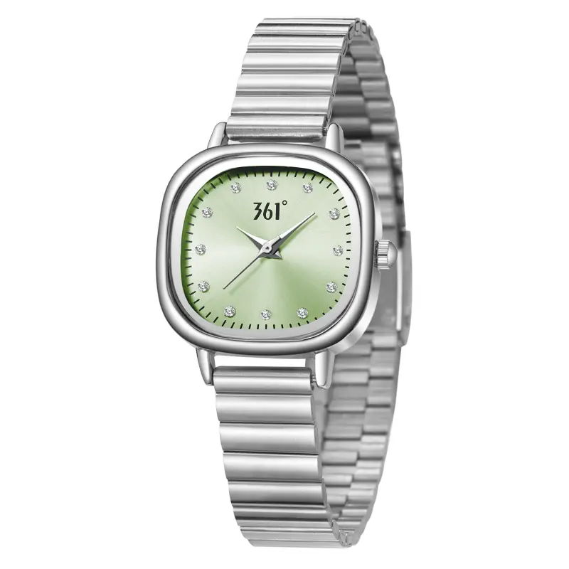 

361° Часы женские с кварцевым механизмом на металлическом ремешке, серебристый циферблат, Waterproof