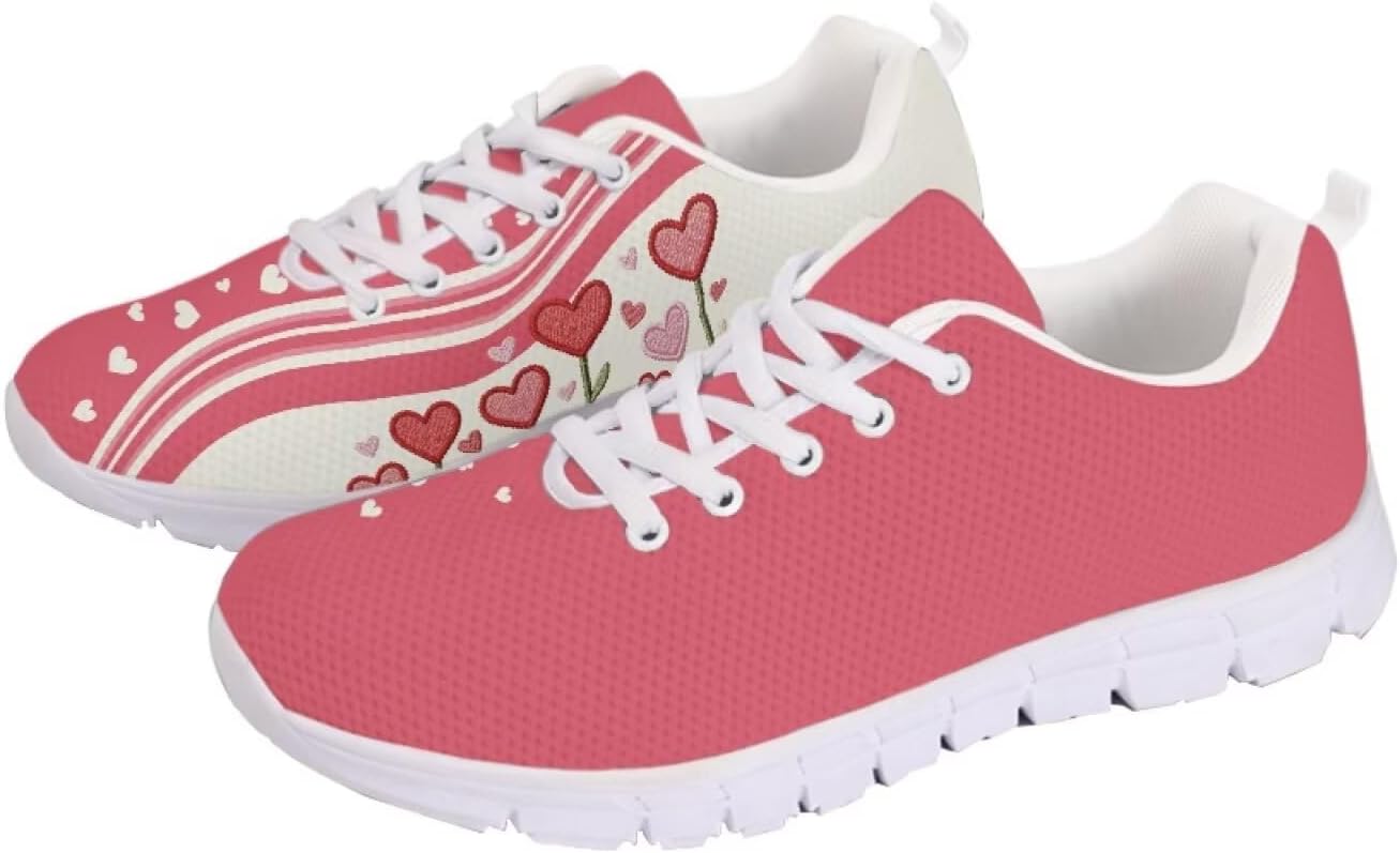 

Кроссовки GETELINSENG Унисекс для бега, легкая спортивная обувь с сеткой, шнуровкой, для тенниса и прогулок, Heart Flower