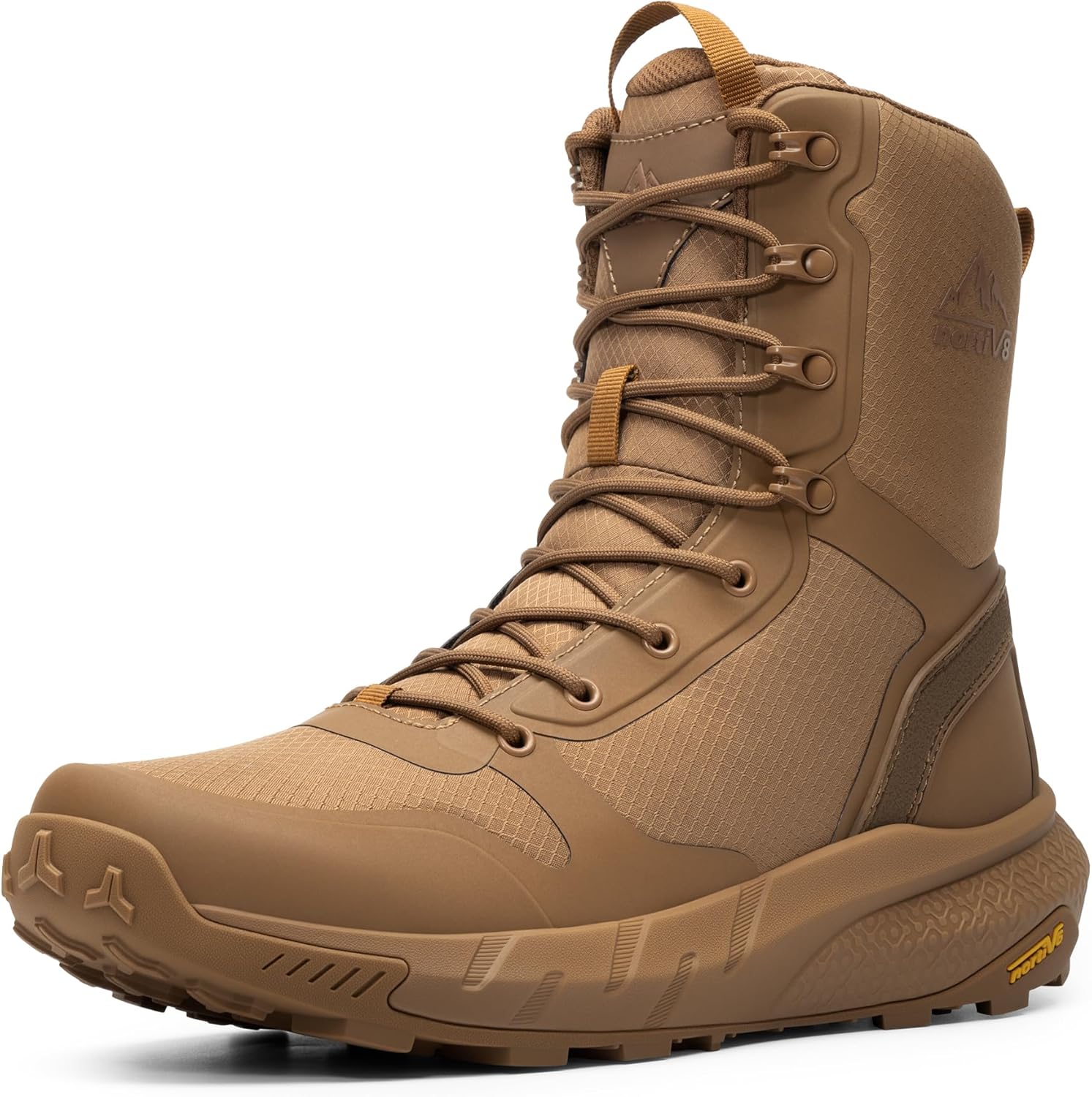 

Мужские военные тактические ботинки NORTIV 8, легкие и удобные ботинки для работы целый день, с боковой молнией, для мотоцикла, боевые, походные ботинки Metrostrike (8-23 см), Coyote-9 Inches