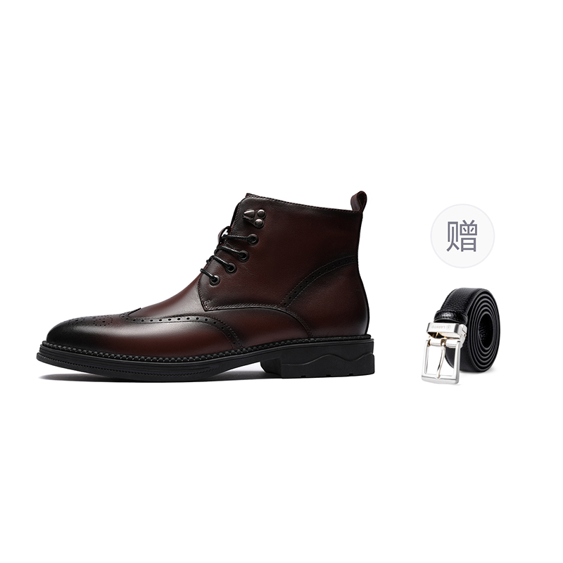 

Высокие ботинки Martin для мужчин LAORENTOU, коричневый/красный