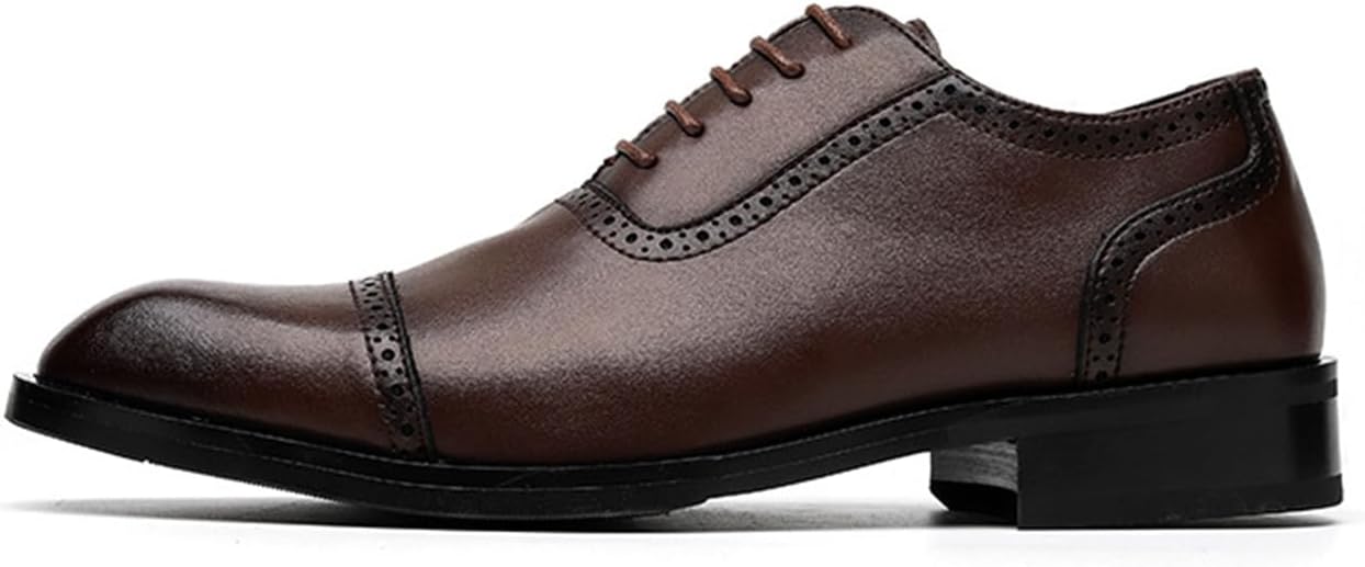 

Мужские классические современные оксфорды KYOESCAI с брогированием, шнуровкой, элегантные свадебные туфли для мужчин, коричневый