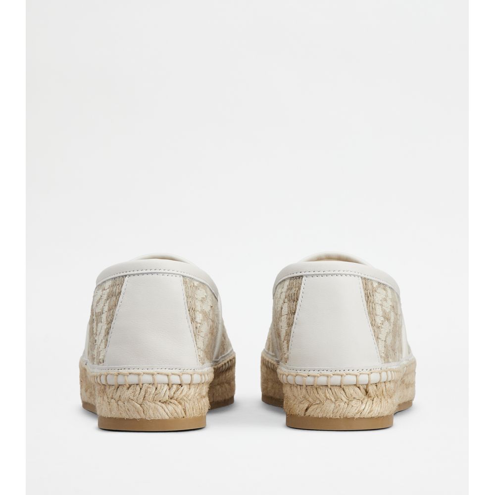 Туфли Kate Espadrilles in Canvas and Leather TOD's, кремовый/бежевый — фото 3