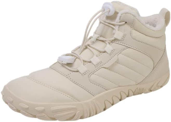 

Мужские зимние высокопрочные ботинки - противоскользящие, термоизолированные ботинки средней длины с мягкой стелькой, шнуровкой и поддержкой голеностопа для льда, снега и слякоти Minlaidian, бежевый