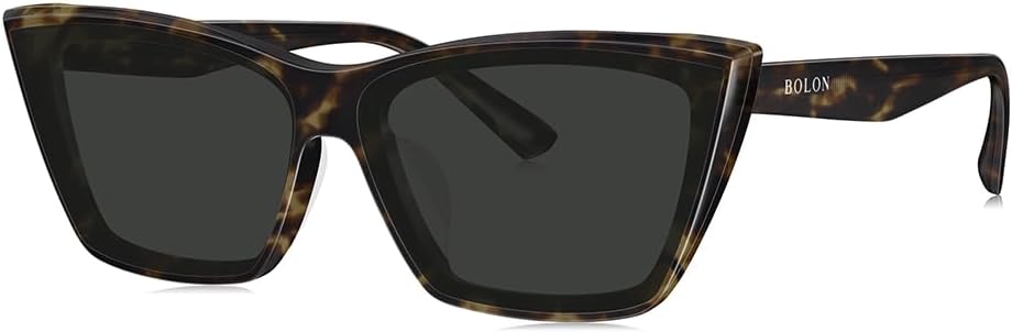 

Женские элегантные модные солнцезащитные очки BOLON в форме «кошачий глаз» с поляризованными линзами, эксклюзивный бренд очков EssilorLuxottica, Tortoise-shell/Grey Polarized Oversize