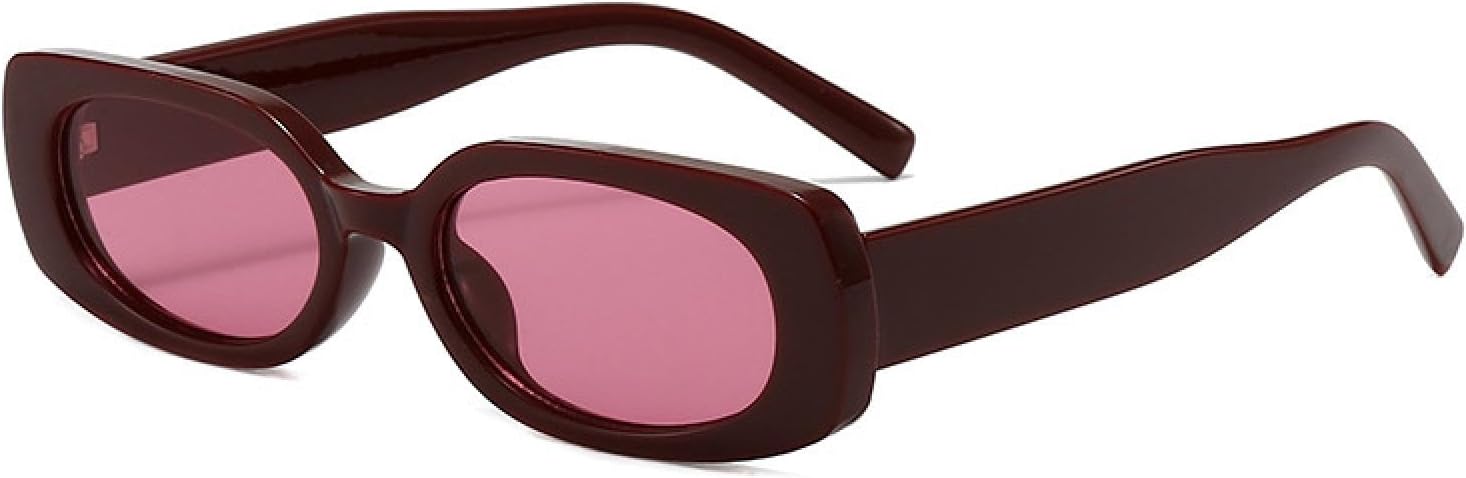 

Популярные модные маленькие прямоугольные солнцезащитные очки для женщин в стиле ретро, ​​конфетные цвета, защита от УФ-излучения UV400, мужские солнцезащитные очки в стиле панк с леопардовым принтом TVTBBVV, Dark Red Purple Pink