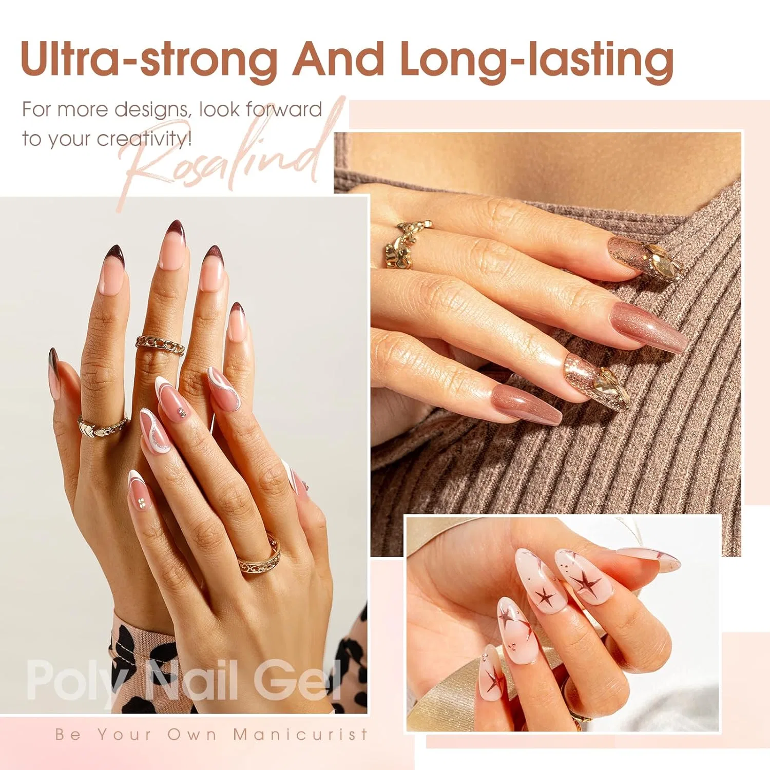 Стартовый набор для наращивания ногтей ROSALIND Poly Extension Gel ‎Rosalind — фото 4