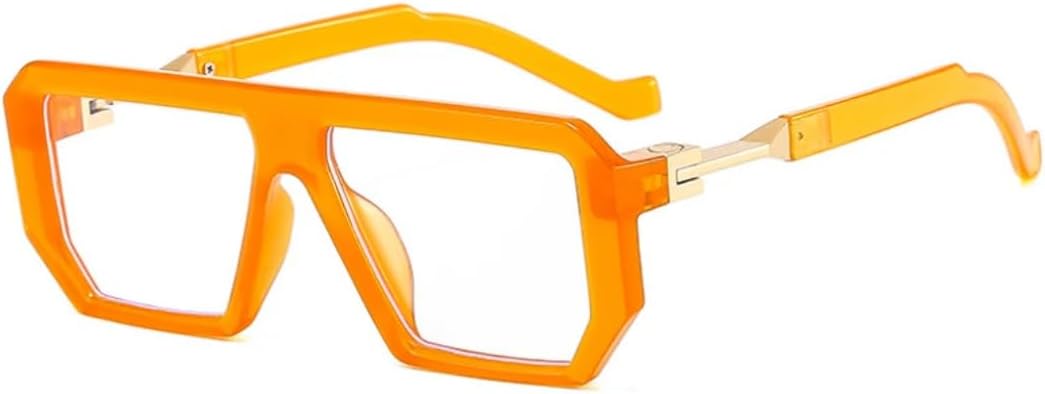 

Солнцезащитные очки для мужчин и женщин - защита UV400 - маленькая оправа, цветные линзы Jelly Color, для занятий спортом на открытом воздухе и вождения DSVIGF, Orange Clear