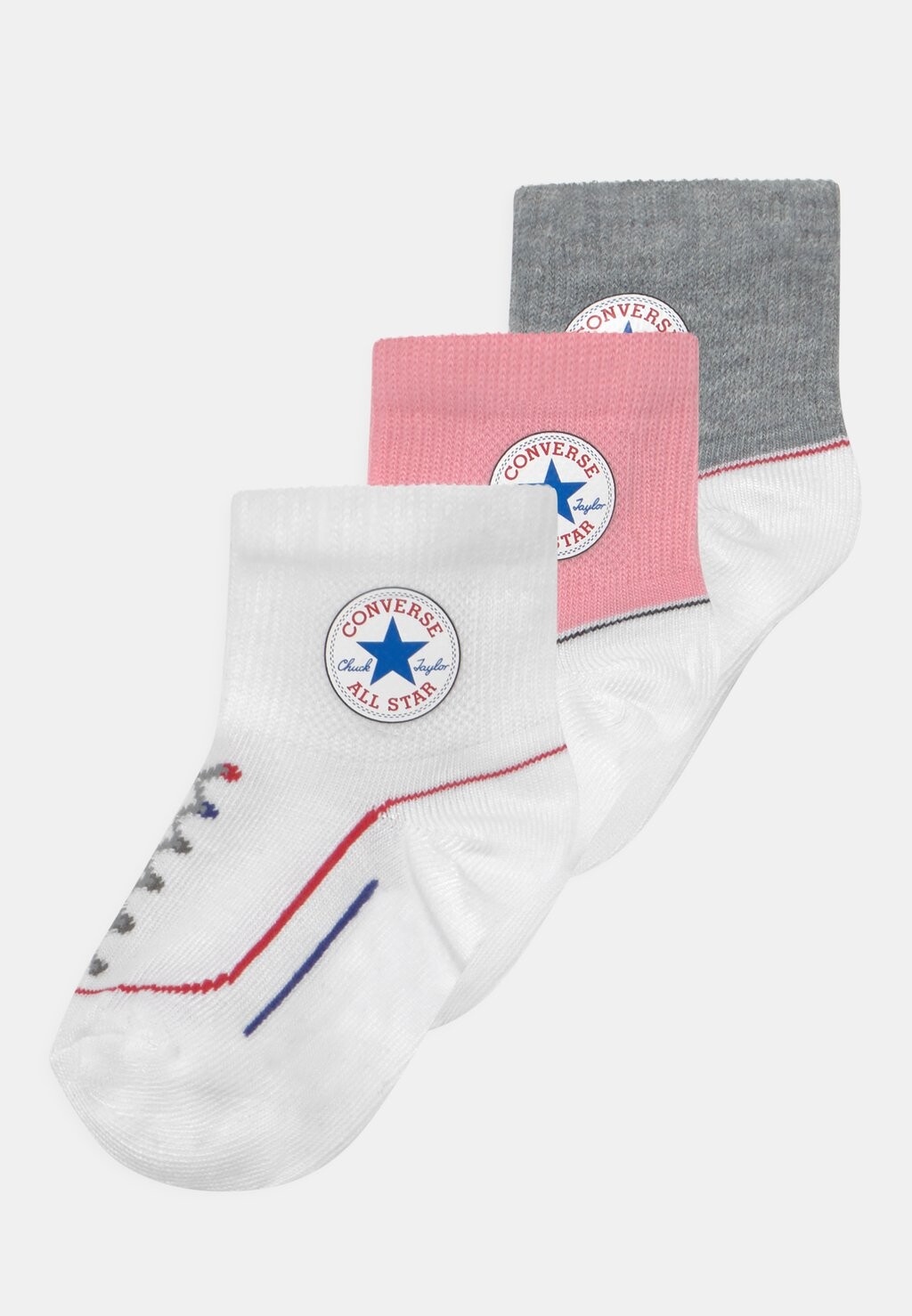 

Носки CHUCK INFANT QUARTER 3 PACK UNISEX Converse, цвет coastal pink