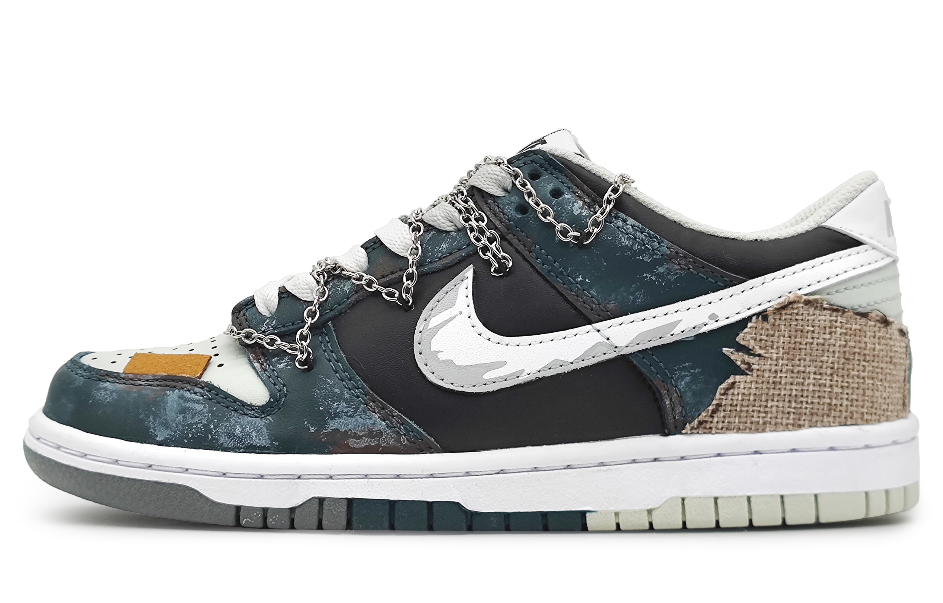 

Кроссовки Nike Dunk Skateboarding Shoes Men Low-top White/gray/brown, синий