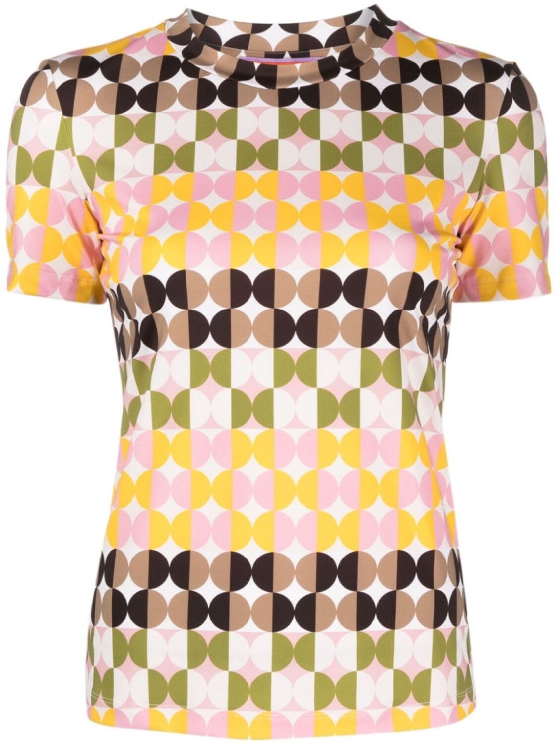 

La DoubleJ geometric-print stretch T-shirt, коричневый