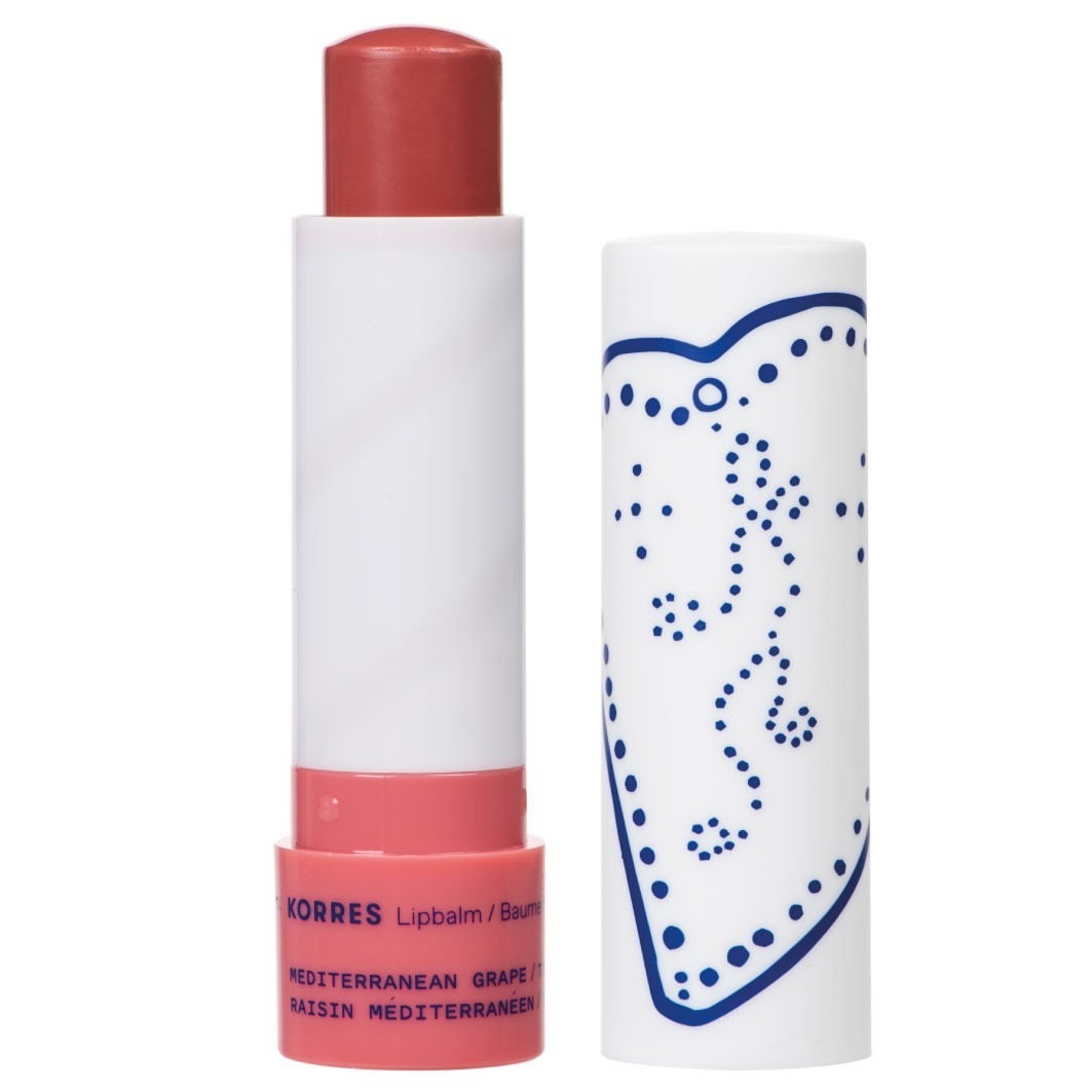 

Бальзам для лица lip balm Korres, mediterranean grape - getönt neutral purple, вес 4.5 гр.